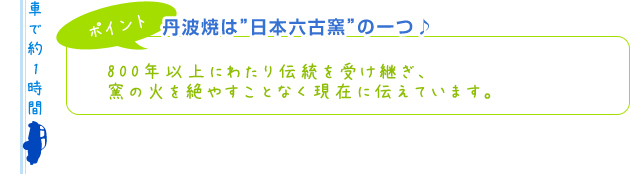 【ポイント】丹波焼は”日本六古窯”の一つ♪800年以上にわたり伝統を受け継ぎ、窯の火を絶やすことなく現在に伝えています。